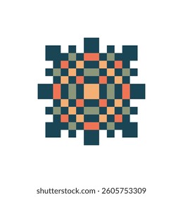 abstract shape retro pixel art