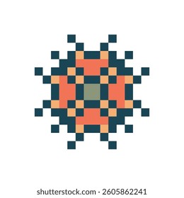 abstract shape retro pixel art