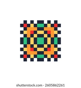 abstract shape retro pixel art
