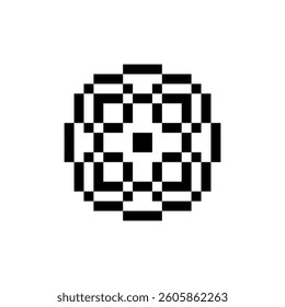 abstract shape retro pixel art