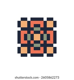 abstract shape retro pixel art