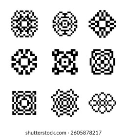 abstract shape retro pixel art