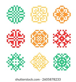abstract shape retro pixel art