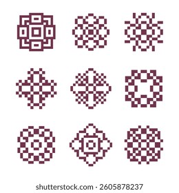 abstract shape retro pixel art