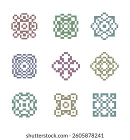 abstract shape retro pixel art