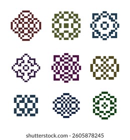 abstract shape retro pixel art