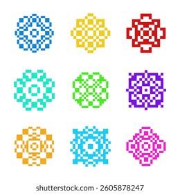 abstract shape retro pixel art