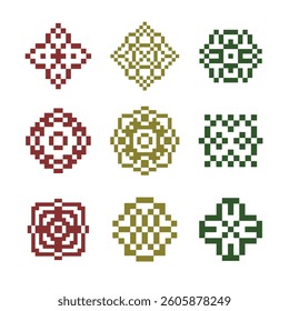 abstract shape retro pixel art