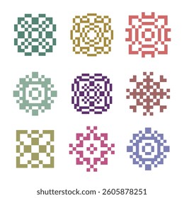 abstract shape retro pixel art