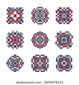 abstract shape retro pixel art