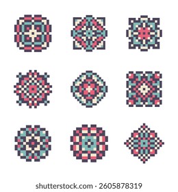 abstract shape retro pixel art