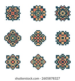abstract shape retro pixel art
