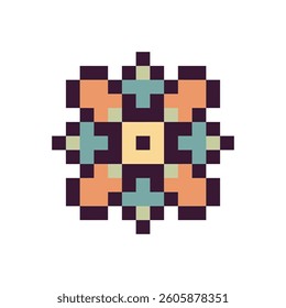 abstract shape retro pixel art