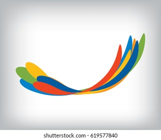 The Abstract shape, ribbons icon. Vector illustration