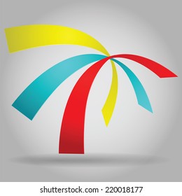 Abstract shape ribbons. vector illustration