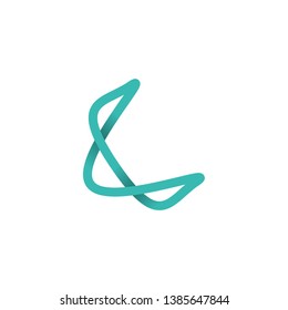 abstract shape rubber band style line logo icon