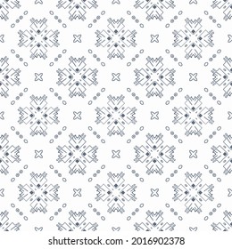 Abstract shape seamless, black line ornament pattern ready to print