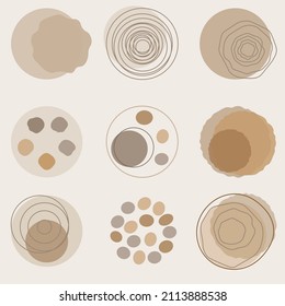 Abstract shape seamless pattern with circles