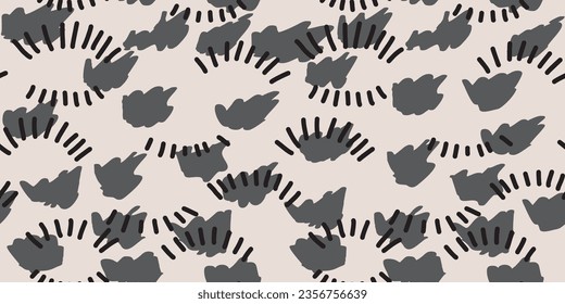 Abstract shape seamless pattern illustration. Modern minimalist art print background of curvy shapes.Fashion fabric, liquid texture design.
