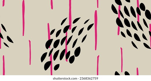 Abstract shape seamless pattern illustration. Modern minimalist art print background of curvy shapes.Fashion fabric, liquid texture design.
