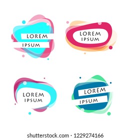 Abstract shape set vector isolated on white background. Trendy unique shapes for backdrop, poster, magazine, banner, leaflet and card template. Collection for logo and flyers. Vector illustration