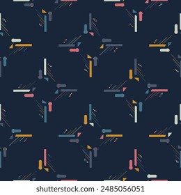 Abstract shape simple geometric motif classic pattern continuous background. Modern fabric design textile swatch dress, man shirt allover print block.