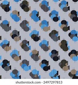 Abstract shape simple geometric motif classic pattern continuous background. Modern fabric design textile swatch dress, man shirt allover print block.