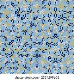 Abstract shape simple geometric motif classic pattern continuous background. Modern fabric design textile swatch dress, man shirt allover print block.