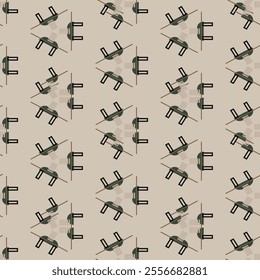 Abstract shape simple geometric motif classic pattern continuous background. Modern fabric design textile swatch ladies dress, man shirt allover print