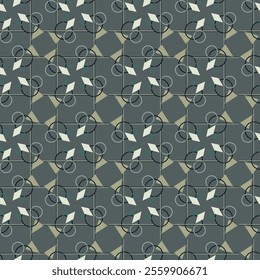 Abstract shape simple geometric motif classic pattern continuous background. Modern fabric design textile swatch ladies dress, man shirt allover print