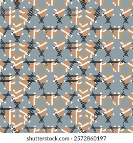 Abstract shape simple geometric motif classic pattern continuous background. Modern fabric design textile swatch dress, man shirt allover print block.