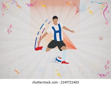 Abstract shape soccer player, illustration vector design.Football World Cup - France