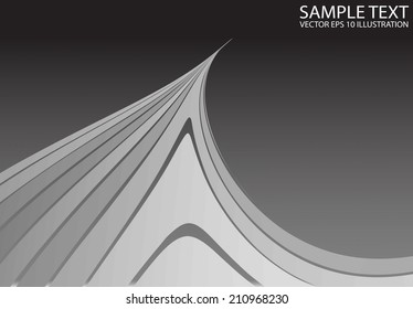 Abstract shape in space background illustration - Metal vector shape modern design  template