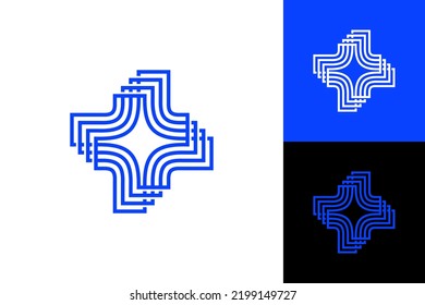 Abstract shape sparkle logo template design vector