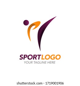 Abstract shape for sport logo vector template logo design