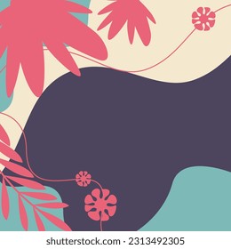abstract shape spring background, with empty space for text. Template for banner, poster, social media