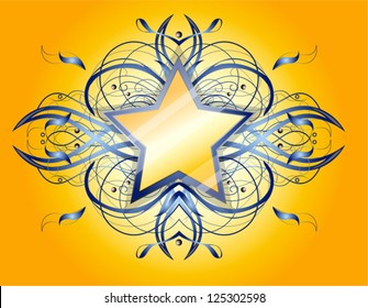 Abstract shape with star.  Illustration 10 version