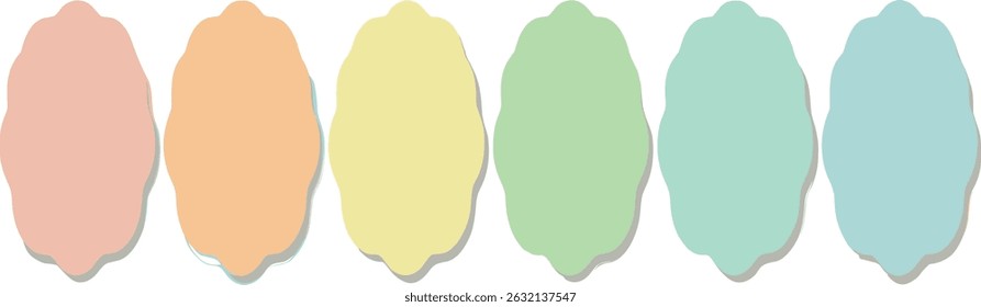 Abstract shape stickers. Vector frame elements set. Label design form graphic kit