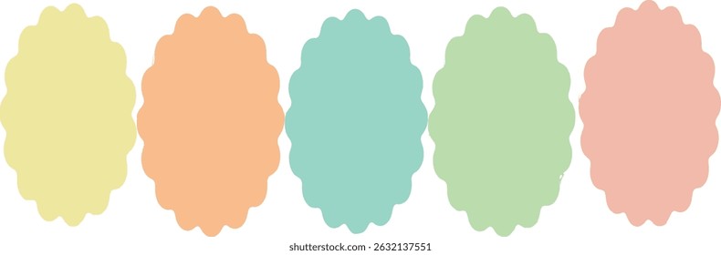 Abstract shape stickers. Vector frame elements set. Label design form graphic kit