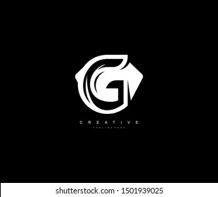 Abstract Shape Stylized Monogram Letter G Logotype