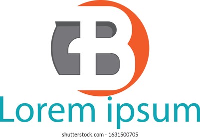 Abstract Shape Stylized Monogram Letter B Logotype