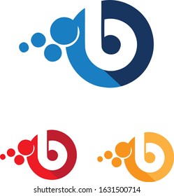 Abstract Shape Stylized Monogram Letter B Logotype