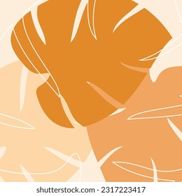 abstract shape summer background, with leaf icon. vector for banners, posters, social media, web, greeting cards.