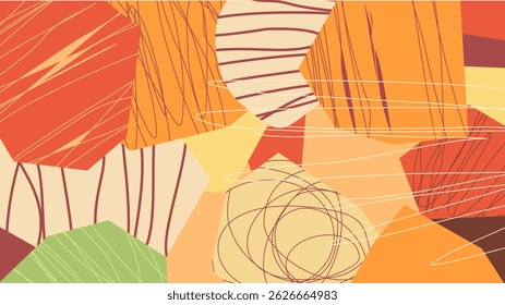 Abstract shape summer color. Modern seamless pattern with creative shapes. Retro Abstract background vector, Art Illustration