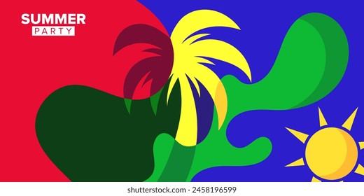 abstract shape summer party background template design collection