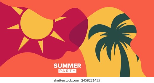 abstract shape summer party background design template