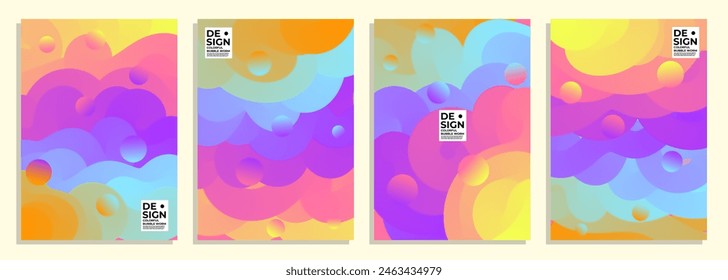 abstract shape summer party gradient bubble worm cover design set, for cover, poster, ppt, magazine, brochure, flyer, etc.
a4 size cover poster design set.