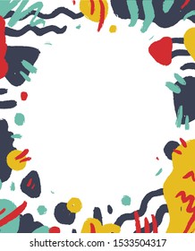 Abstract shape template in terrazzo trendy style. Creative design for brochure, book cover, social media, marketing, banner and flyer. Geometric minimal concept. Vector illustration