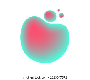 Abstract shape for text. Blue and pink gradiented bubble.