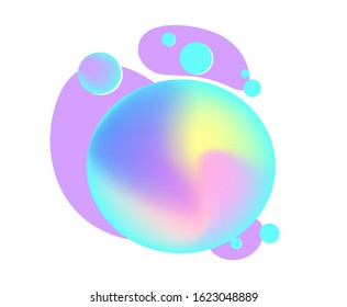 Abstract shape for text. Blue, purple and yellow gradient bubble.